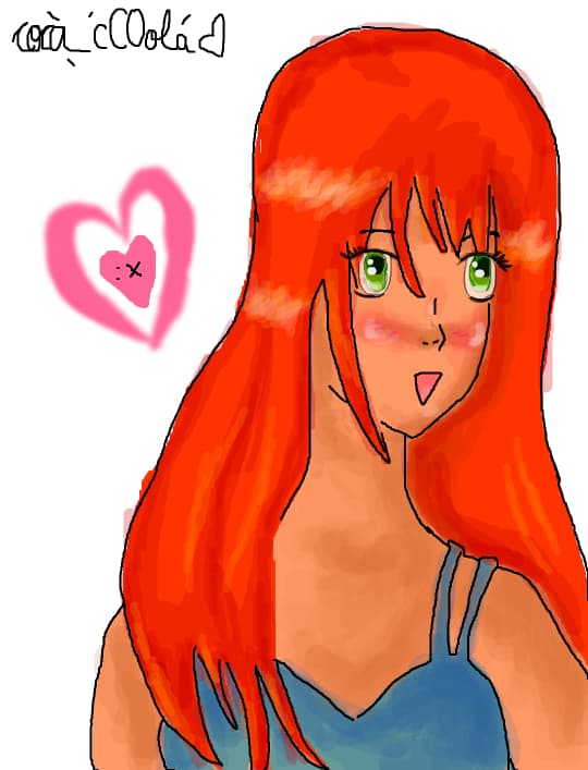 red anime girl