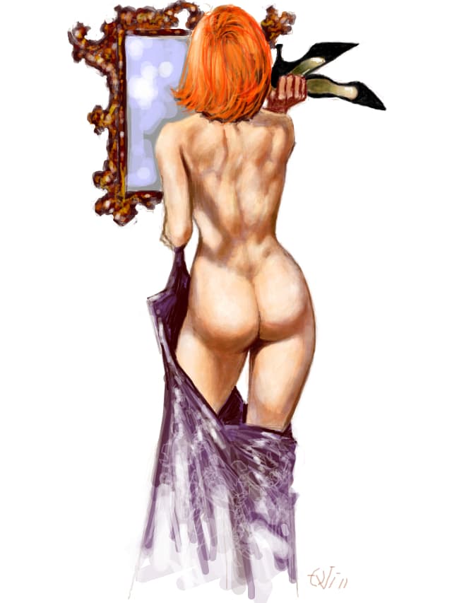 Girl at the mirror