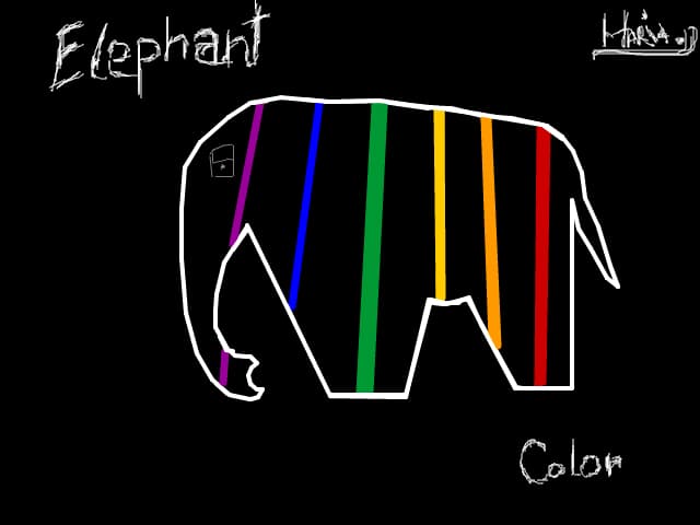 un elefant colorat