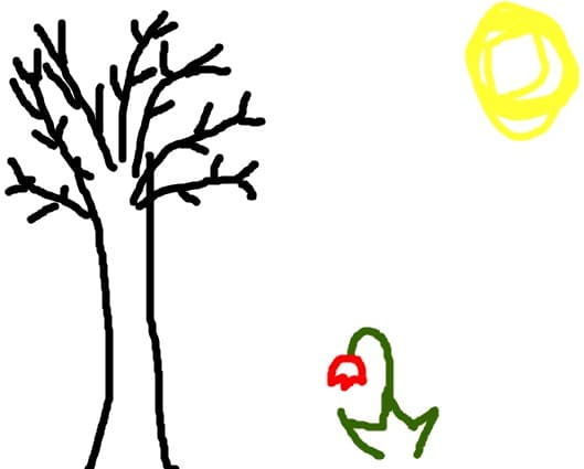 un copac si o floricica