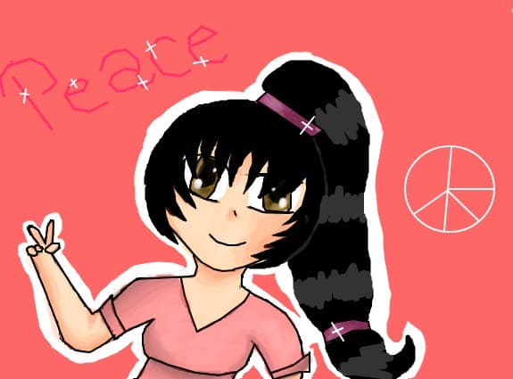 Peace Anime Girl