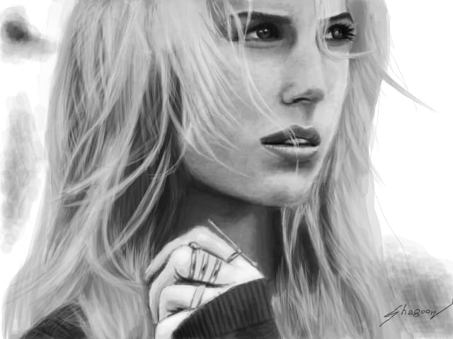 black and white