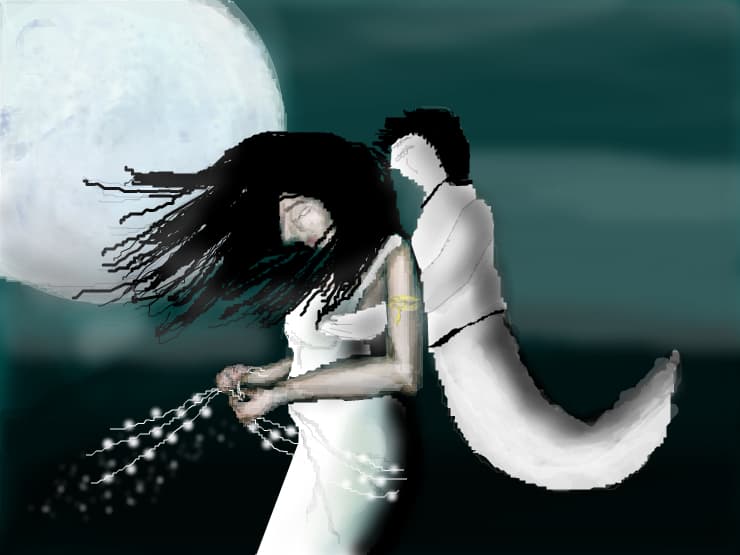 Ghost under the moon