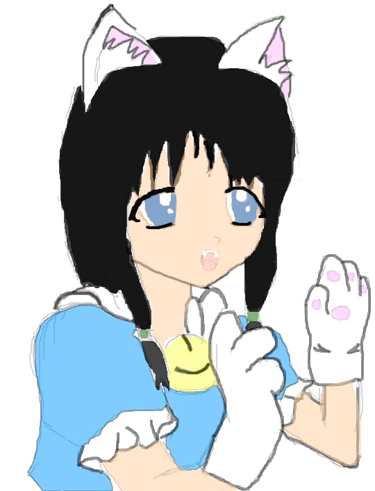 anime girl cat