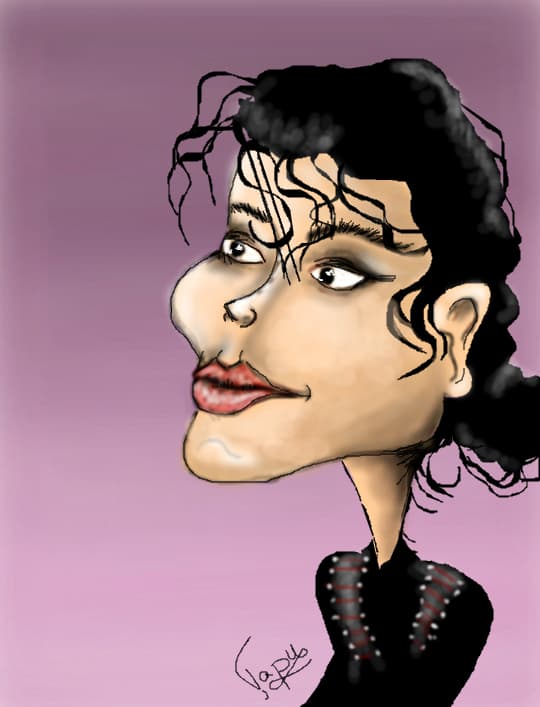 M.J.  caricatura