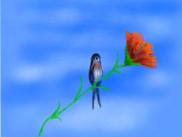 randunica..pe o floare