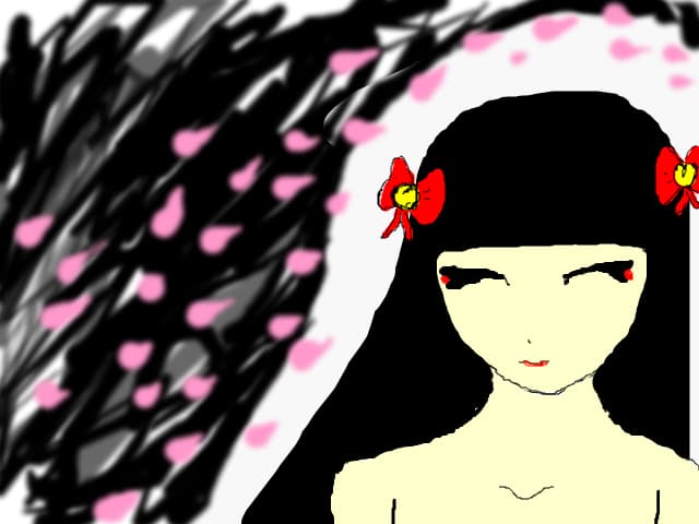 cherry blossom with a firl