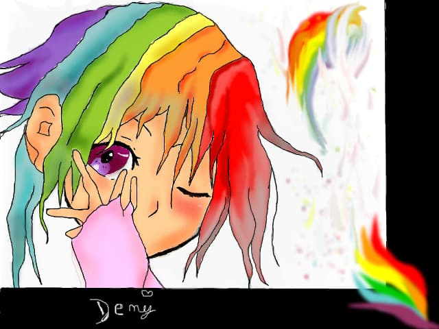 Rainbow dash versiunea anime girl