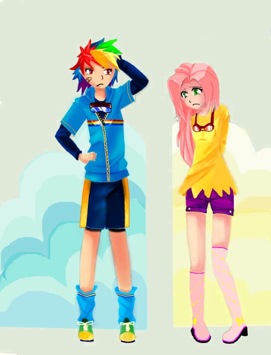 Raimbow blitz and Fluttershy