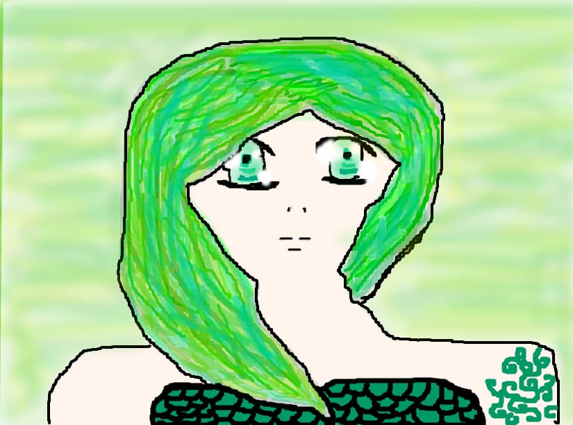 green anime girl:X