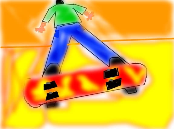 omul pe skateboard
