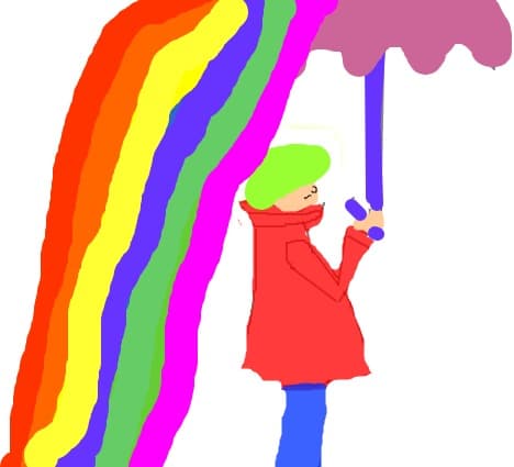 Rainbow on the umbrella