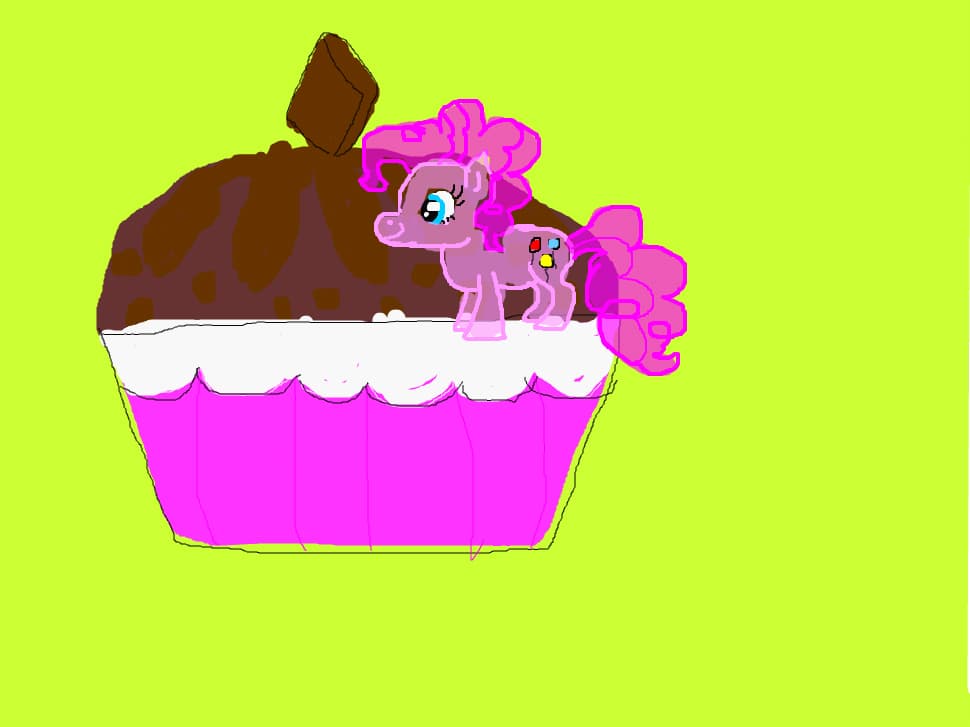 Pinkie Pie pe o briosa gigantica