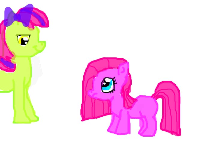 Filly Pinkamena Pie si big Applebloom