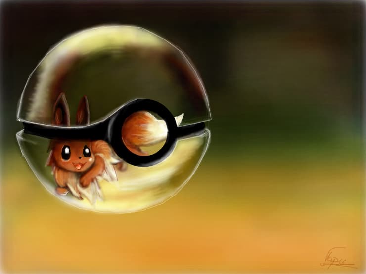 Poke ball - Eevee ( m am intors!!!)