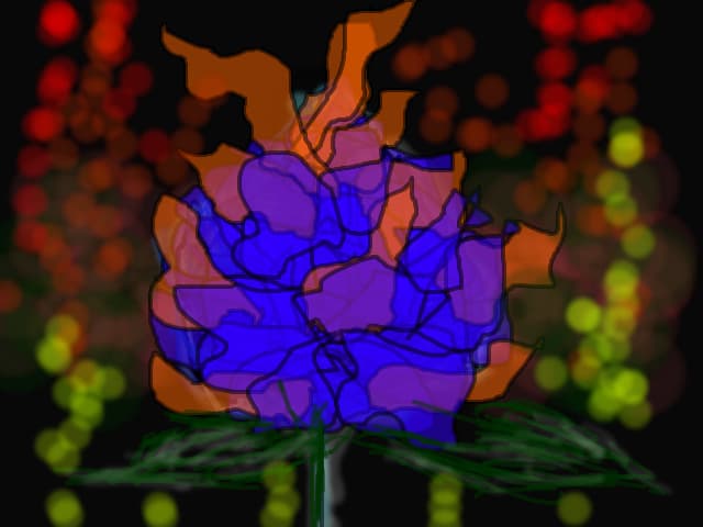 Rose in fire