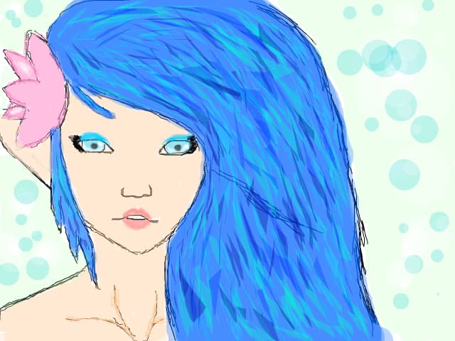 Blue things.