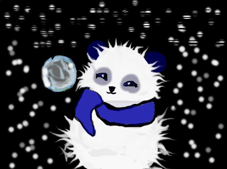 Panda bear in the sky