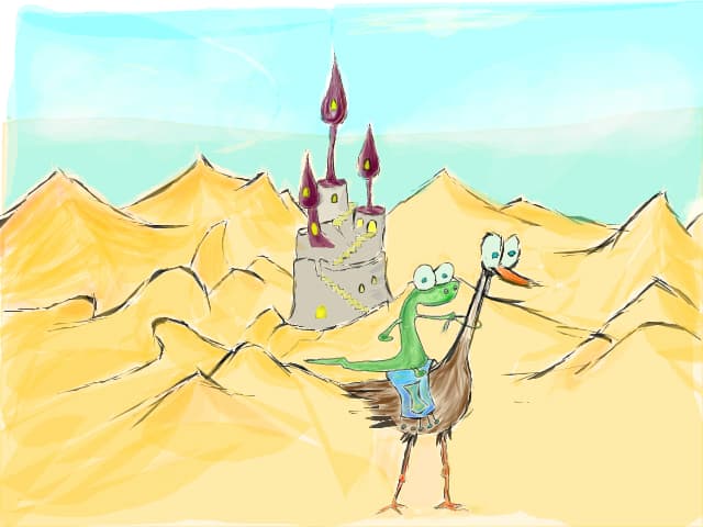 Friends in desert