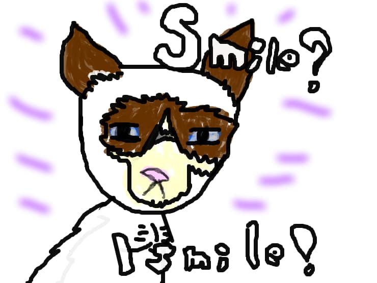 Jhon: Smile, Grumpy! :3 Grumpy: Smile? I smile!