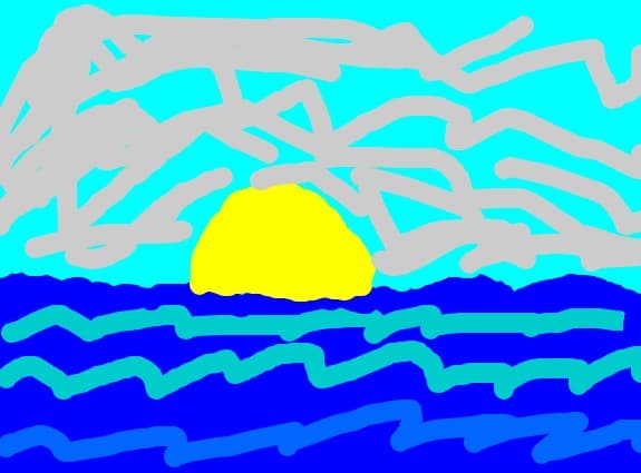 oceanu cu soarele cand apune :) :3