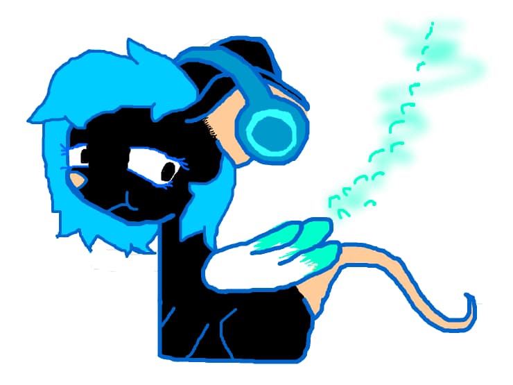 Black fur but white wings? :O