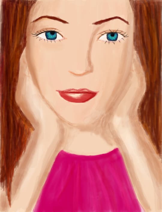 a girl with a blue eyes