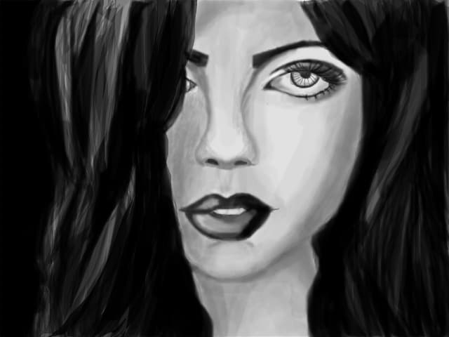 black and white