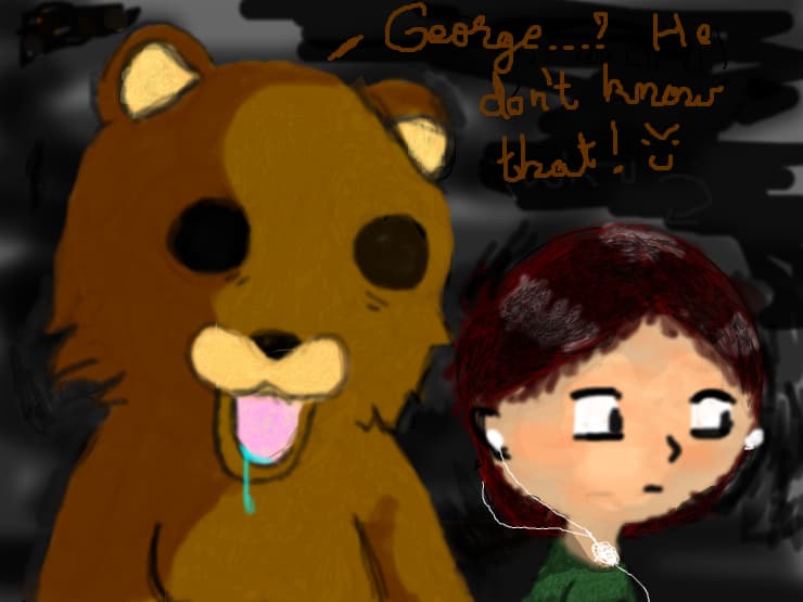 Colegul meu Geo si Pedobear c:< (deabea is in stare sa fac un ursulet -.-)