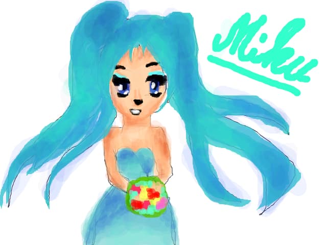 Asa ar arata Miku in imaginatia mea daca ar fi mireasa.