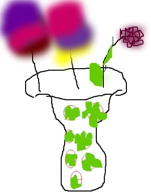 vaza cu flori artistic colorat