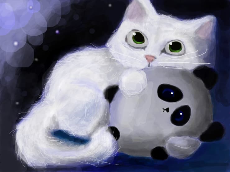 Kitty and a panda:3