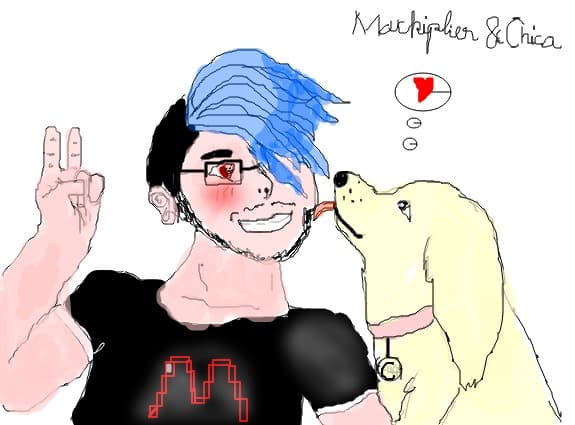 Markiplier and Chica (his dog)