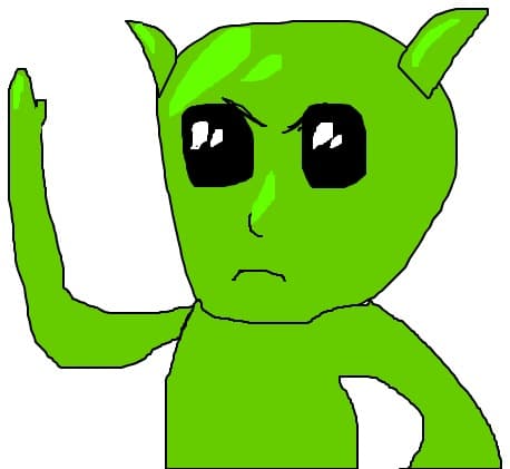 un ecstaterestru verde nervos pe pamant!!