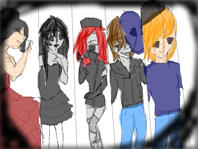 urmatoarele personaje creepypasta le voi desena