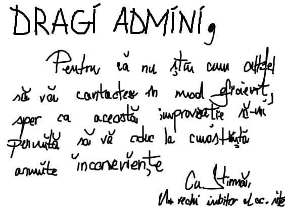 mesaj pt admini