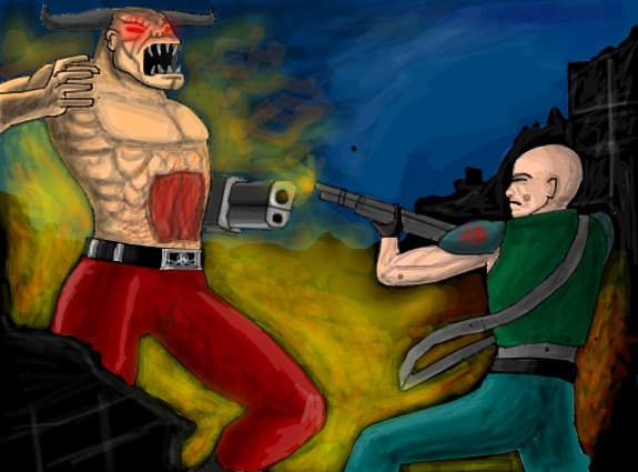 Human fighting Demons!!!!!!