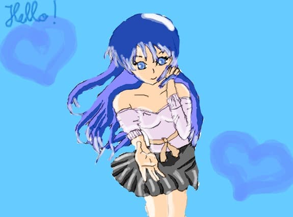 Anime blue girl