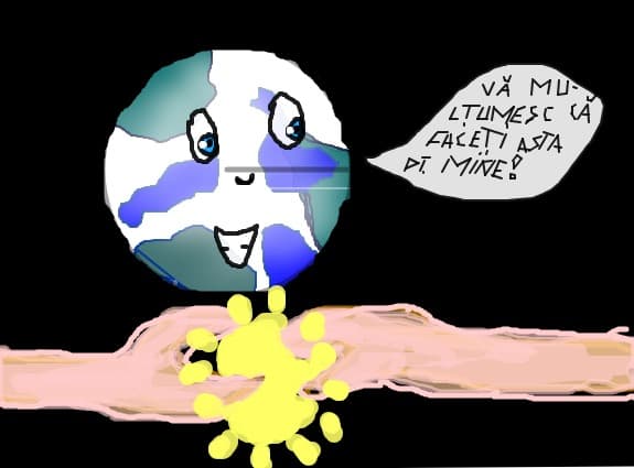 Daca toti locuitori planetei ar da mana si sar opri poluarea  Terra ar fi foarte fericita!!!