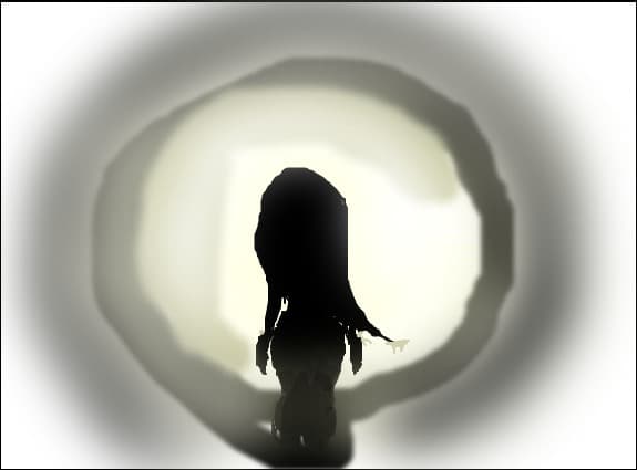 girl at moonlight