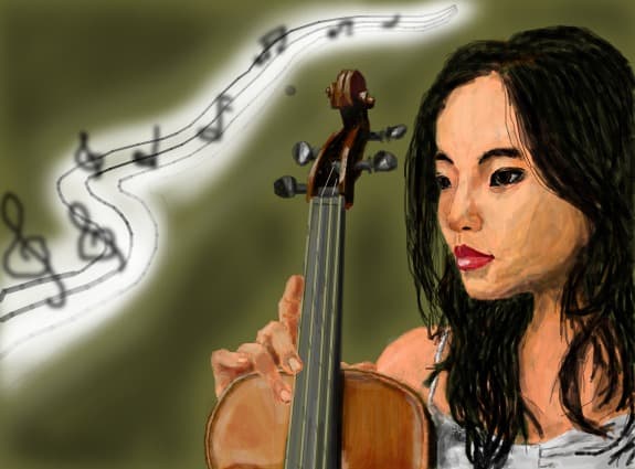 girl with violin