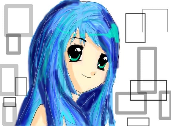 blue anime girl