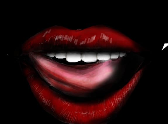 Lick the lips