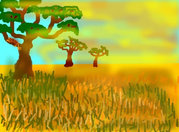In savana