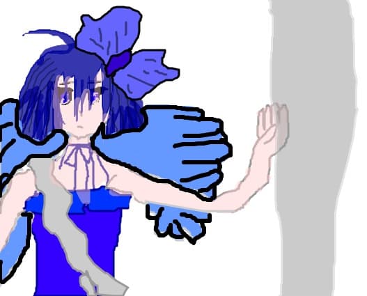 blue and white anime angel