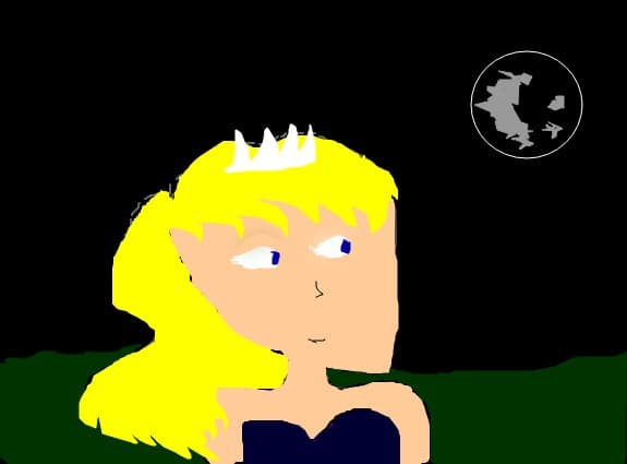 a princess who is looking at some stars....