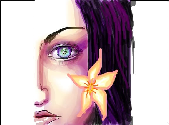 Portret cu floare