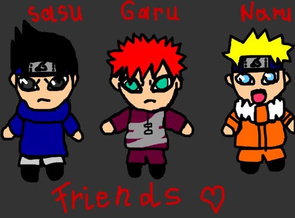 Sasuke, Gaara si Naruto