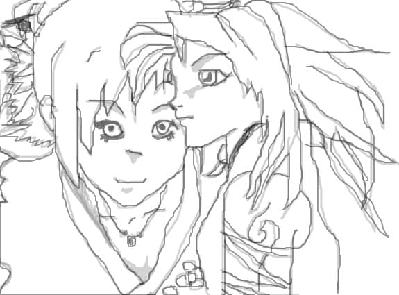 anime girl retusat