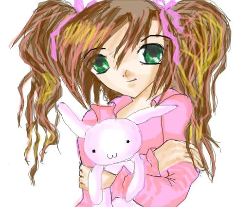 anime cute girl with bunny